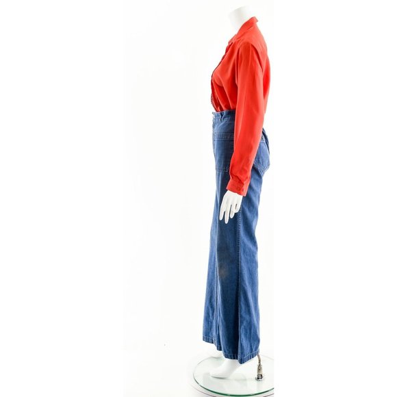 Red Tuxedo Long Sleeve Blouse - Picture 10 of 10